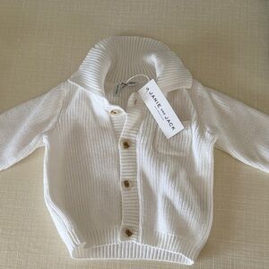 Janie and Jack Cream Shawl Collar Knit Cardigan